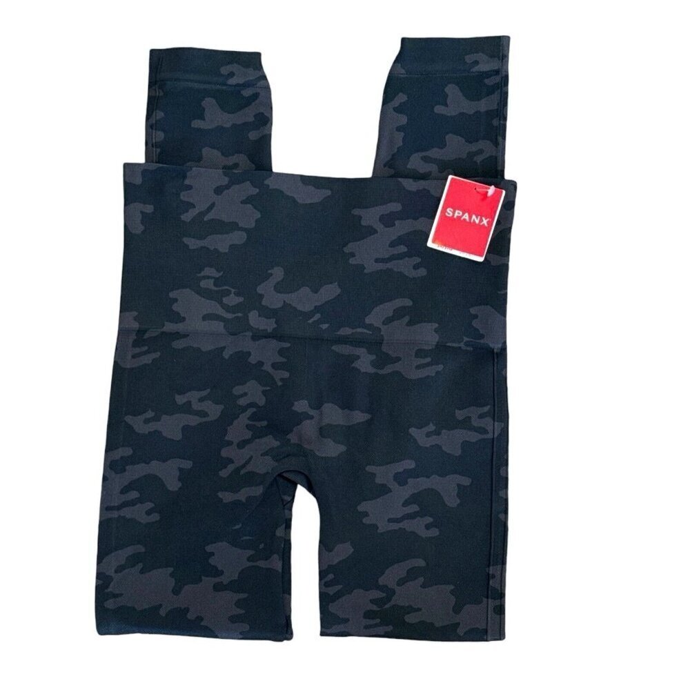 SPANX Look At Me Now‎ Legging Women's M Black Camo New Inseam 25.25" 9084